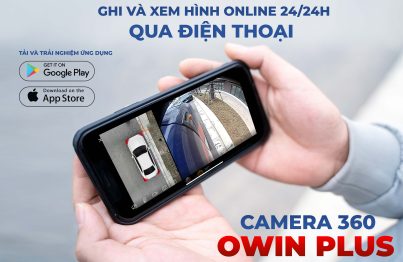 Camera 360 độ ô tô Owin plus quan sát toàn cảnh xem video online qua Điện Thoại